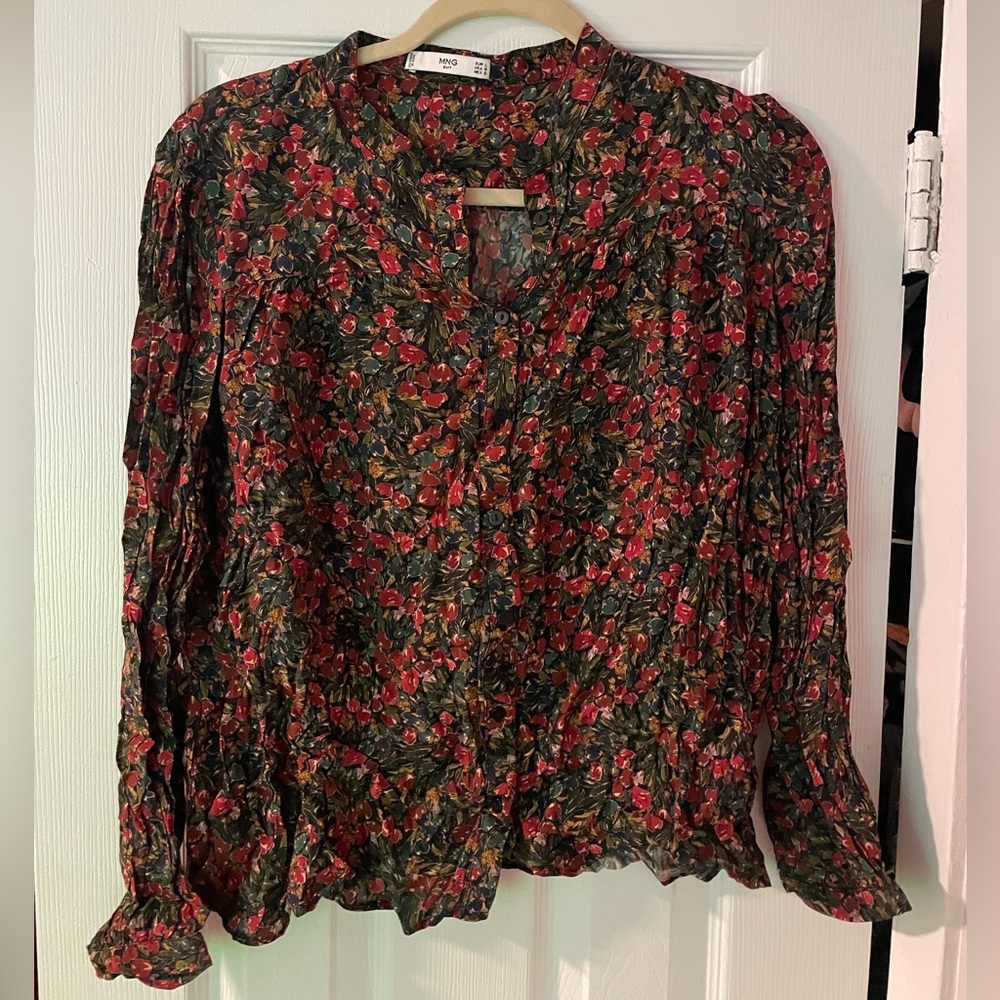 mango cherry button up blouse
